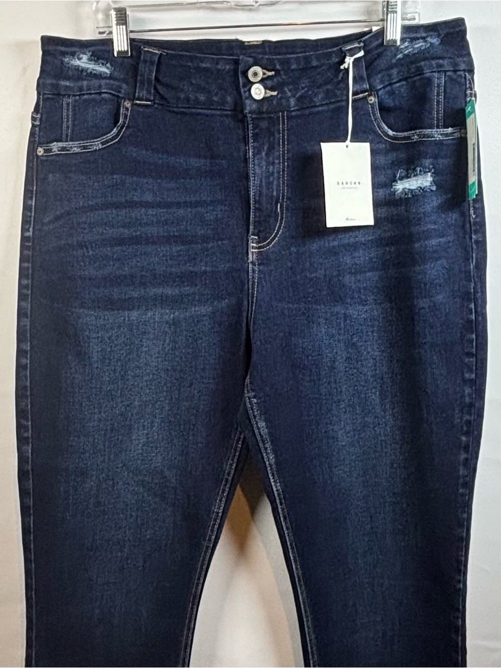KanCan Dark Skinny High Rise Jeans with Subtle Distressing